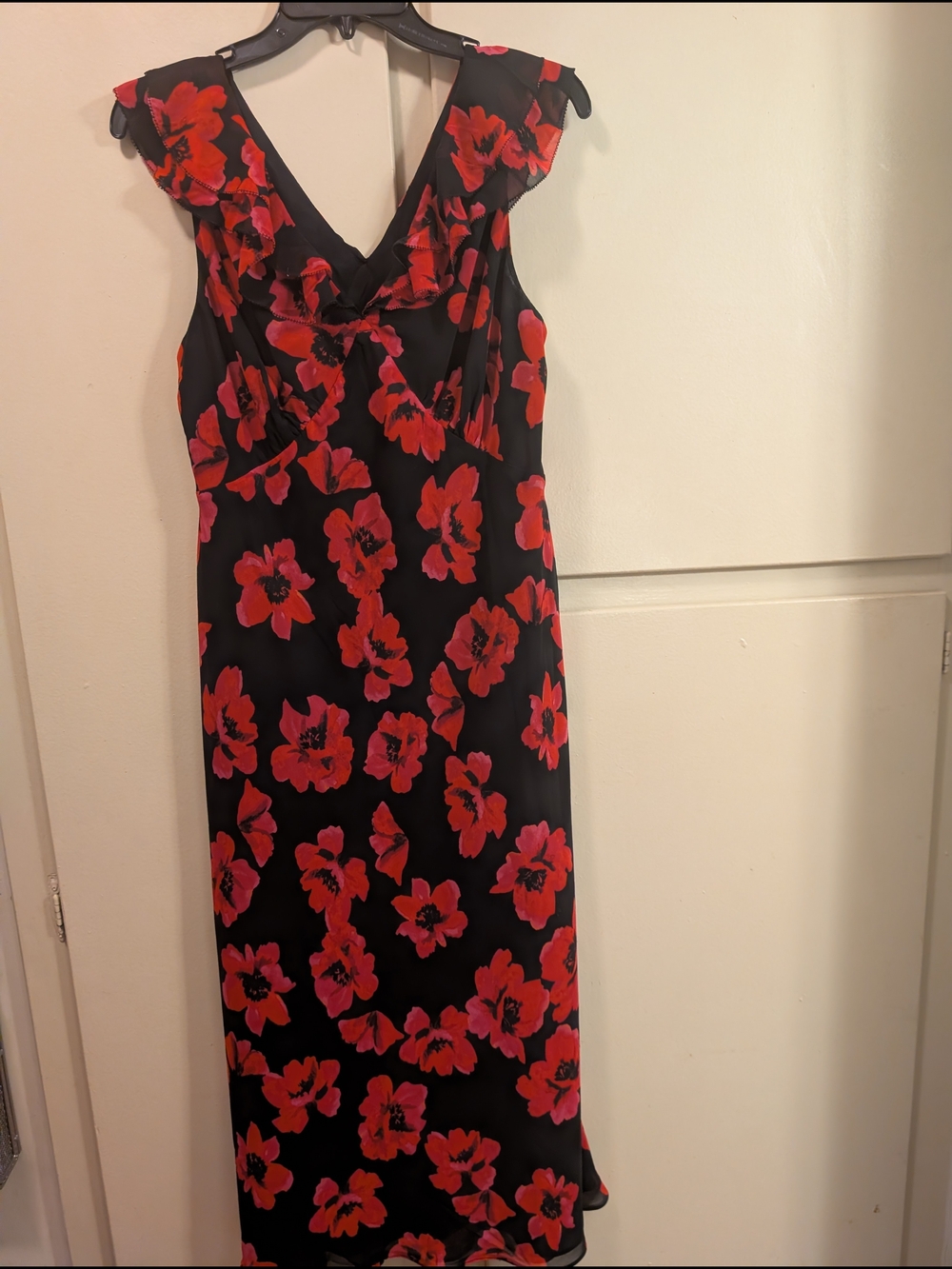 Red Floral Maxi Dress NWT